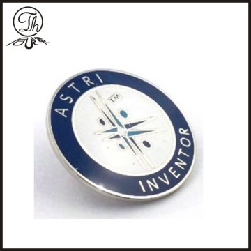 Round enamel silver pin badge