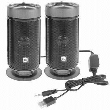 2.0-channel USB Multimedia Stereo Speakers with Volume Control Cable, Dark Gray