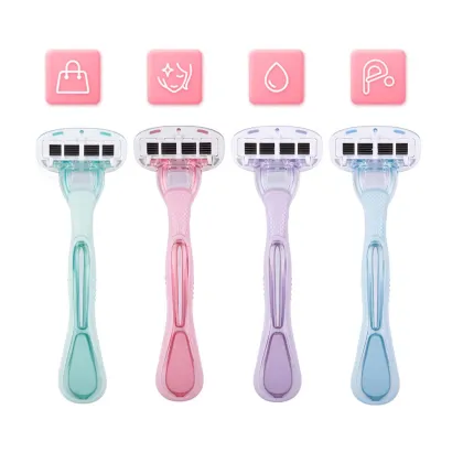 Top Women's Open Back 5-Blade Safety Razors: Portable Manual Body Razors for Smooth Shaving