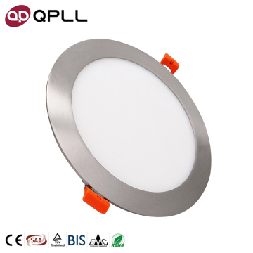 Moderno cctselectable incorporato 6W AC85-265 V Luce a LED in nichel satinato rotondo