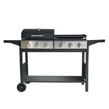 Dual Fuel Combination BBQ Grill for Charcoal and Gas Cooking