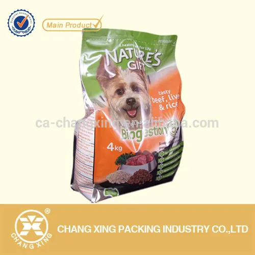 Plastic Dog Pet Food Packaging Bag With Zipper Dog Cat Treat Packaging Pouch