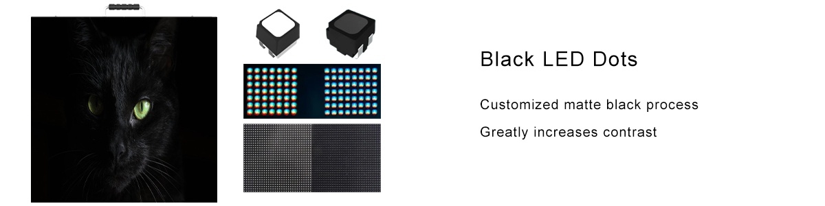 black Oblique angle Rental wave LED Display explanation