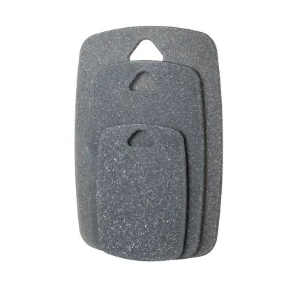 White Grain Plastic Cutting Board Set with Juice Groove for Kitchen