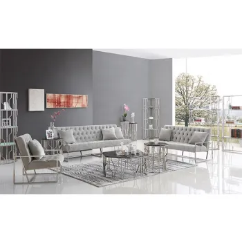 Popular Metal Steel Frame Stainless Steel Sofa Set Design and Pricing