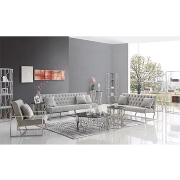 Popular Metal Steel Frame Stainless Steel Sofa Set Design and Pricing