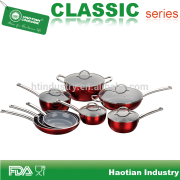 13pcs Mirror Cookware Set With Stainless Steel Hand