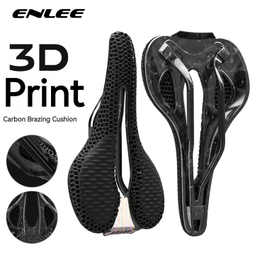 ENLEE Bicycle 3D Printed Titanium Carbon Rails Ti Comfortable Road Bike Seat