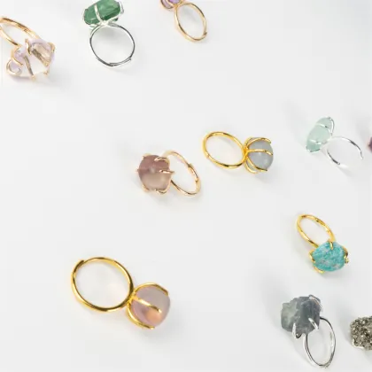 Wholesale Crystal Stone Handmade Mixed Rings for Semi-Precious Stone Crafts