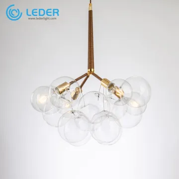 LEDER Clear Glass Flower Chandelier