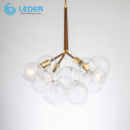 LEDER Lampadario a fiori in vetro trasparente