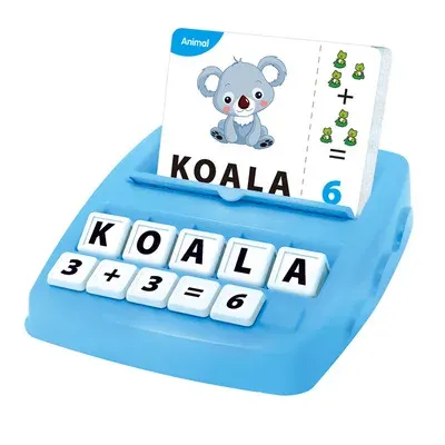 2 in 1 letter vocabulary learning machine 32 cards/10 letter cubes/20 number blocks words educational game learning machine