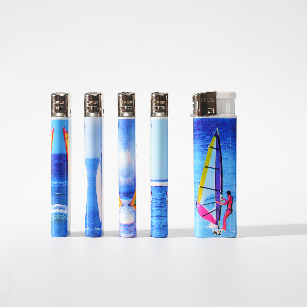 Soft Flame Sailboat Pattern Piezo Lighter with Wrapper