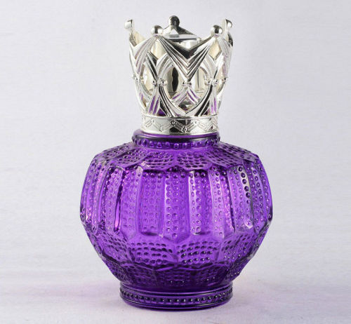 435ml Purple Elegant Home Catalytic Fragrance Lamp With Crown Snuffer Cap Ms-fl0128