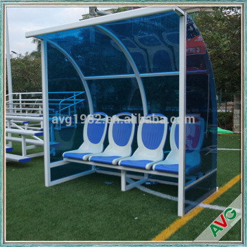 Aluminium Alloy Curved Frame Soccer Dugout With Wheels, Substitute Bench Seat