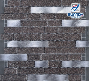 High quality mosaic tile,glass mosaic tile purple mix,strip glass mosaic tile