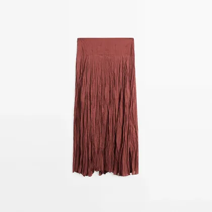 Women's 100% pure cotton pleated skirt