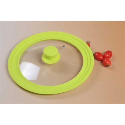 18/20/22cm silicone glass lid with 4mm glass