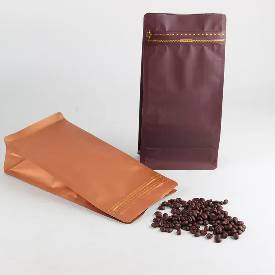 Aluminum Foil Flat Bottom Ziplock Plastic coffee Bag