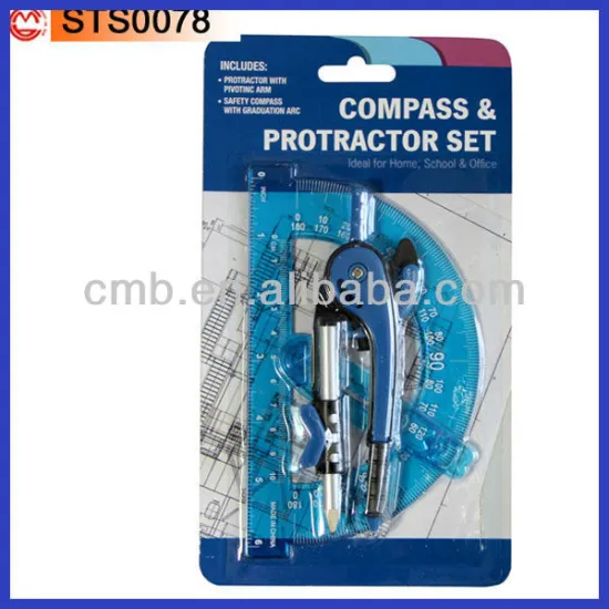 PLASTIC PROFESSIONAL COMPASS & MATH SET