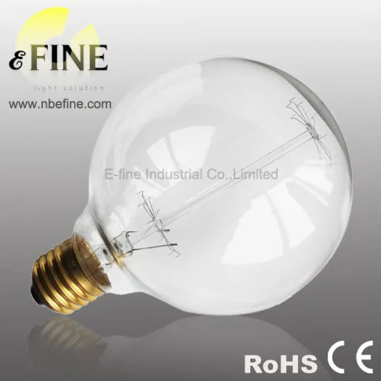 tranditional transparent glass top quality G95 edison chandelier filament bulb