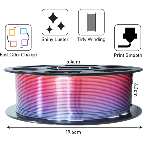 Silk Multicolor PLA Filament 1.75mm