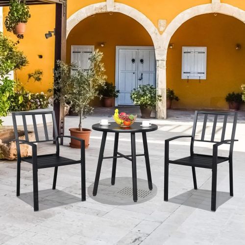 Sturdy Outdoor Chair with Carbon Steel Frame