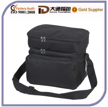 Black and Red Mens Lunch Box Bag Picnic Cooler with Zipper Closure