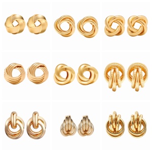 9 paires de boucles d&#39;oreilles bohème rétro grande spirale enroulée boucles d&#39;oreilles circulaire tribal boucles d&#39;oreilles femme spirale boucles d&#39;oreilles or