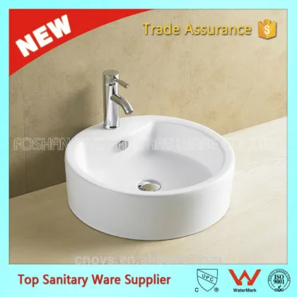round counter top basin single faucet hole basin