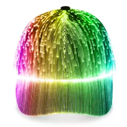 LED Light Up Fiber Optic Glow in the Dark Baseball Cap