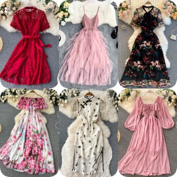 Factory Direct: New Spring & Summer Sweet Long Skirts & Retro Princess Style Flora Dresses