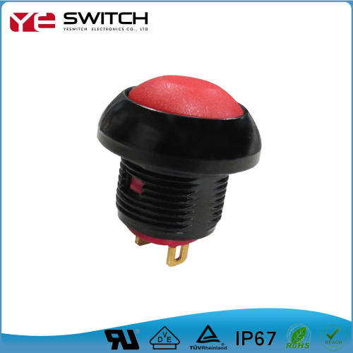 Sub-Miniature Chromium With Wire Pushbutton Switch