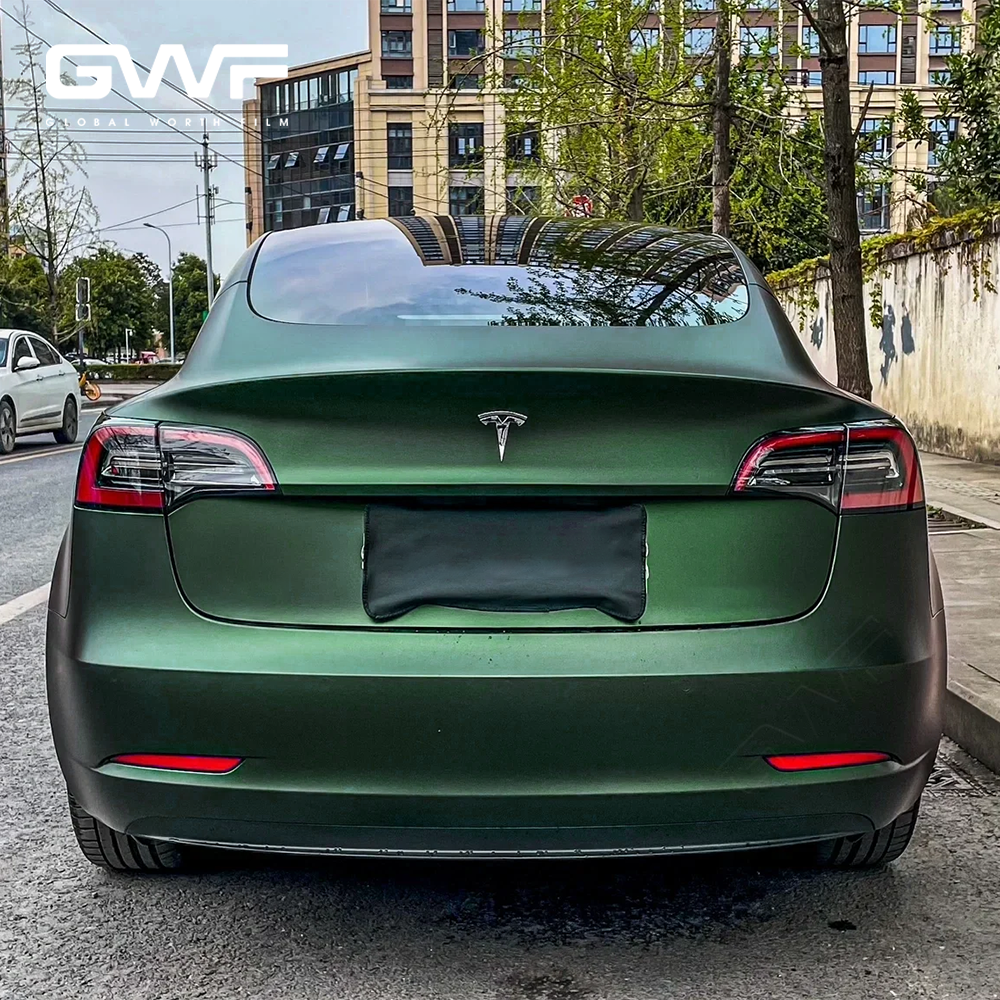 PPF Satin Olive Green Car