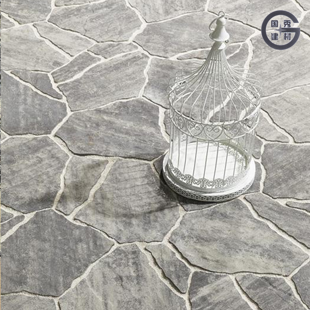 প্রাকৃতিক পাথর চেহারা সঙ্গে আড়ম্বরপূর্ণ ধূসর প্যাভিং টাইলস