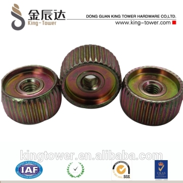 Multicolored zinc-plated hand tighten nuts special nuts