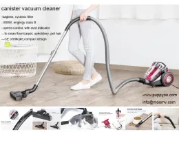 Puppyoo Canister Vacuum Cleaner Bagless Small Appliance -floor cleaning, carpet cleaning, energy class B