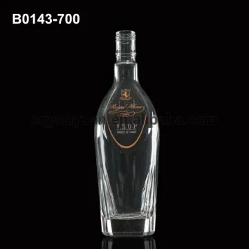 Cork Top Design Round Shape 700ML Brandy Wine Glass Bottle Crystal