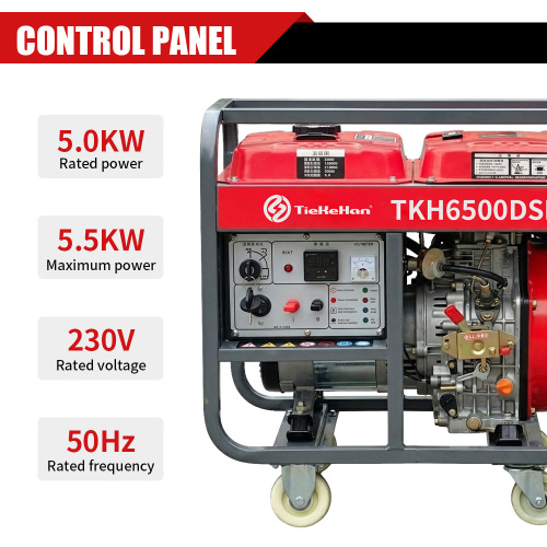 Generador diésel portátil de tipo abierto de 5kW y 5,5kW