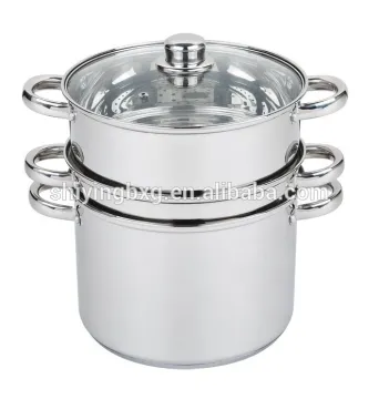 4pcs stainless steel pasta pot set with steamer