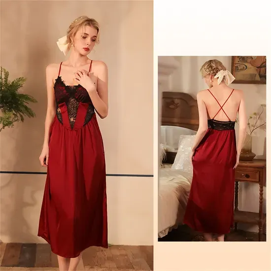 Women's Sexy Backless Silk Pajamas