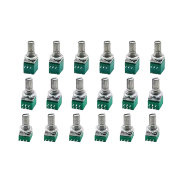 RK097N/RV097G Potentiometer - 3-pin/6-pin, B5K/10K/20K/50K/100K, 15mm Length