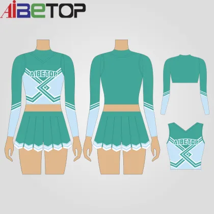 Cut And Sewn Sublimated Blue Cheerleader Outfit