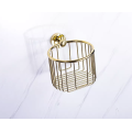 Brass Gold Polished Wall Hanging Bathroom Shelf Baskets