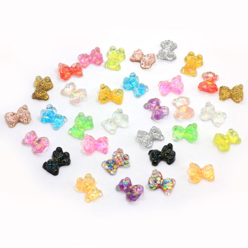 Wholesale Kawaii Glitter 3D Cartoon Resin Bear Beads Nail Art Decor Bling Manicure Charms DIY Craft