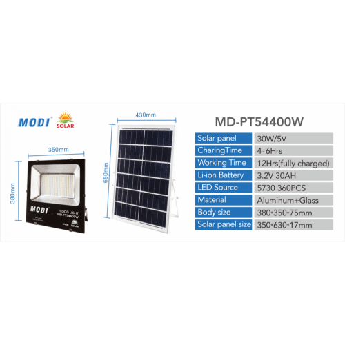 Foco solar de alta calidad de 400 W