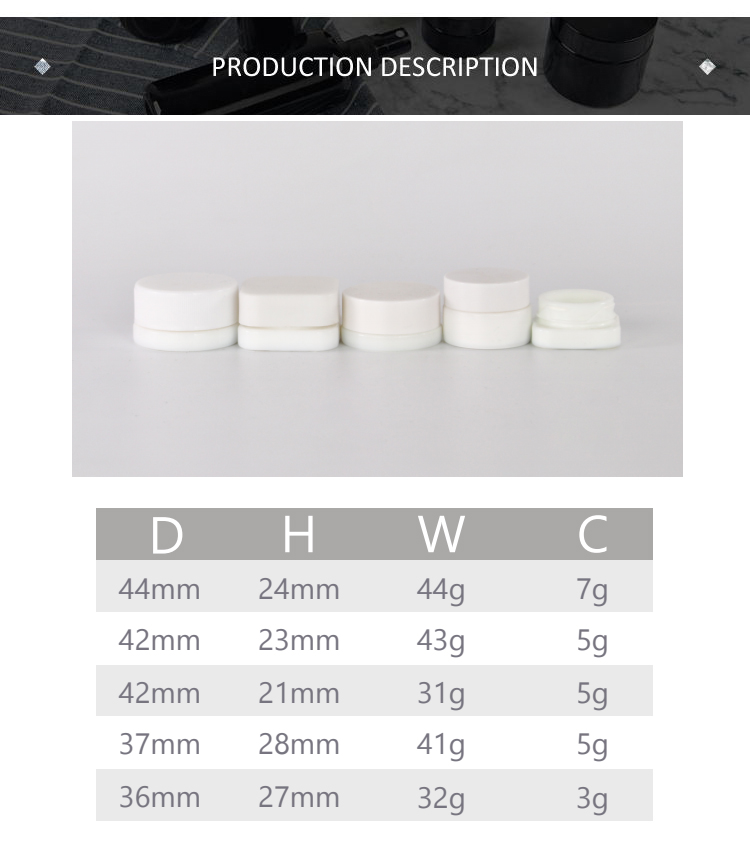 3g 5g 7g glass jars with lid