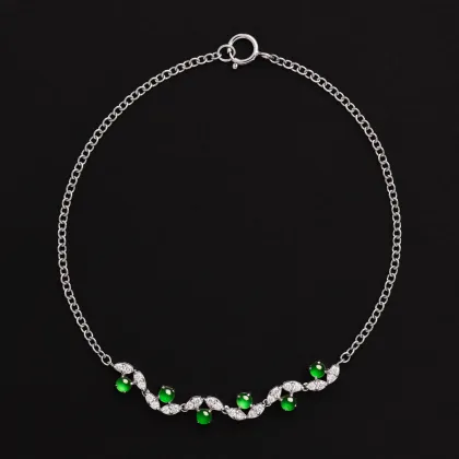 Women Natural Green Charm Jade Bangles