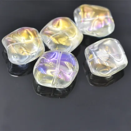 2016 new design trade jewelry flat lampwork crystal glass beads wholesale