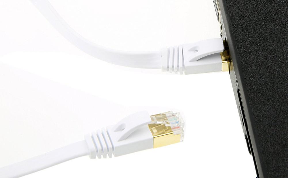 Płaski ekranowany kabel połączeniowy Snagless CAT7